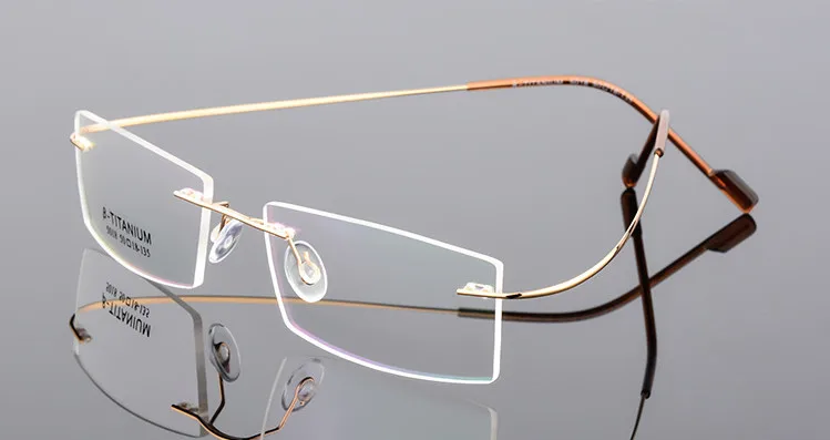 Ultra-light rimless Optical frame men women Titanium Alloy eyeglasses frame Myopia Prescription glasses frames 9 colors