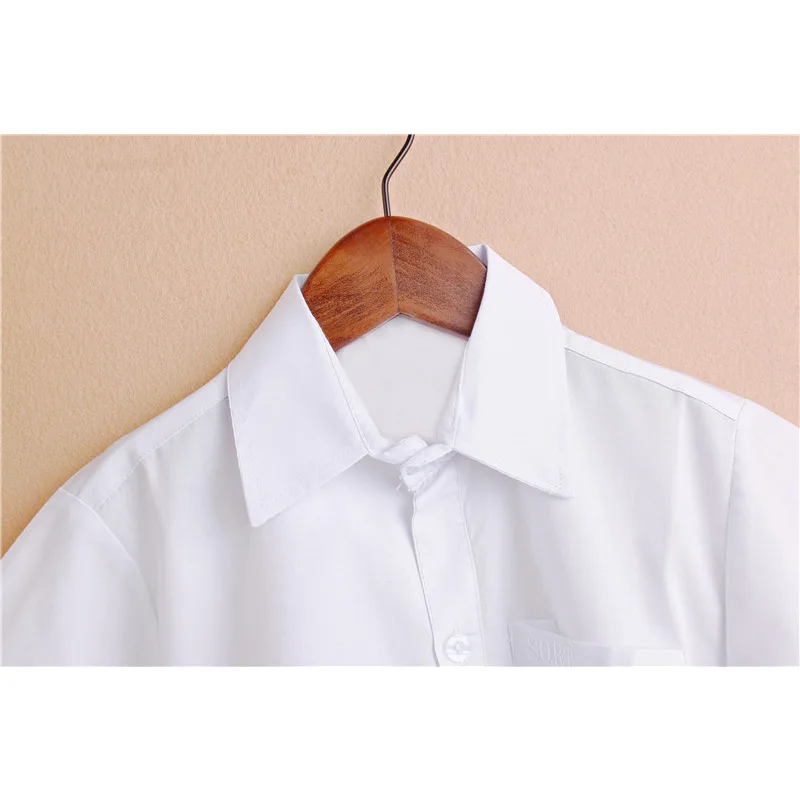 Plain White Baby Boys Shirts Children Clothes Classic Top Kids Tee Cotton Girl Jumper Solid Student Uniform