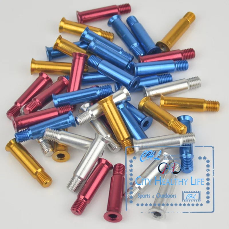 Inline Speed Skate Screw Nail Axle with Aluminium Alloy 34mm Golden Blue Red Siver Light Strengthen Nails for Inline Skates