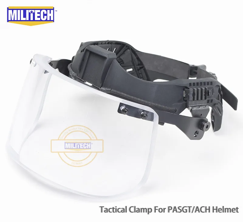 MILITECH NIJ IIIA 3A Tactical Bulletproof Visor for Helmet Ballistic Visor Bullet Proof Mask for ACH PASGT Ballistic Helmet