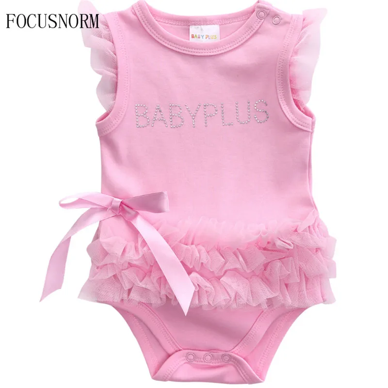 

FOCUSNORM Kids Baby Girl Cotton Clothes Pricness Dress Lace Sleeveless Bodysuit Outfits Pink Size 0-24M