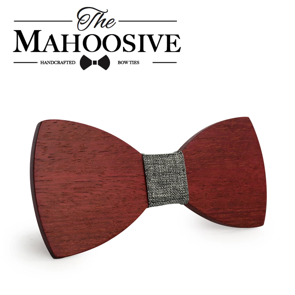 

Mahoosive newest personality pure handmade natural wooden leisure men wood bow ties Butterfly Design noeud papillon homme