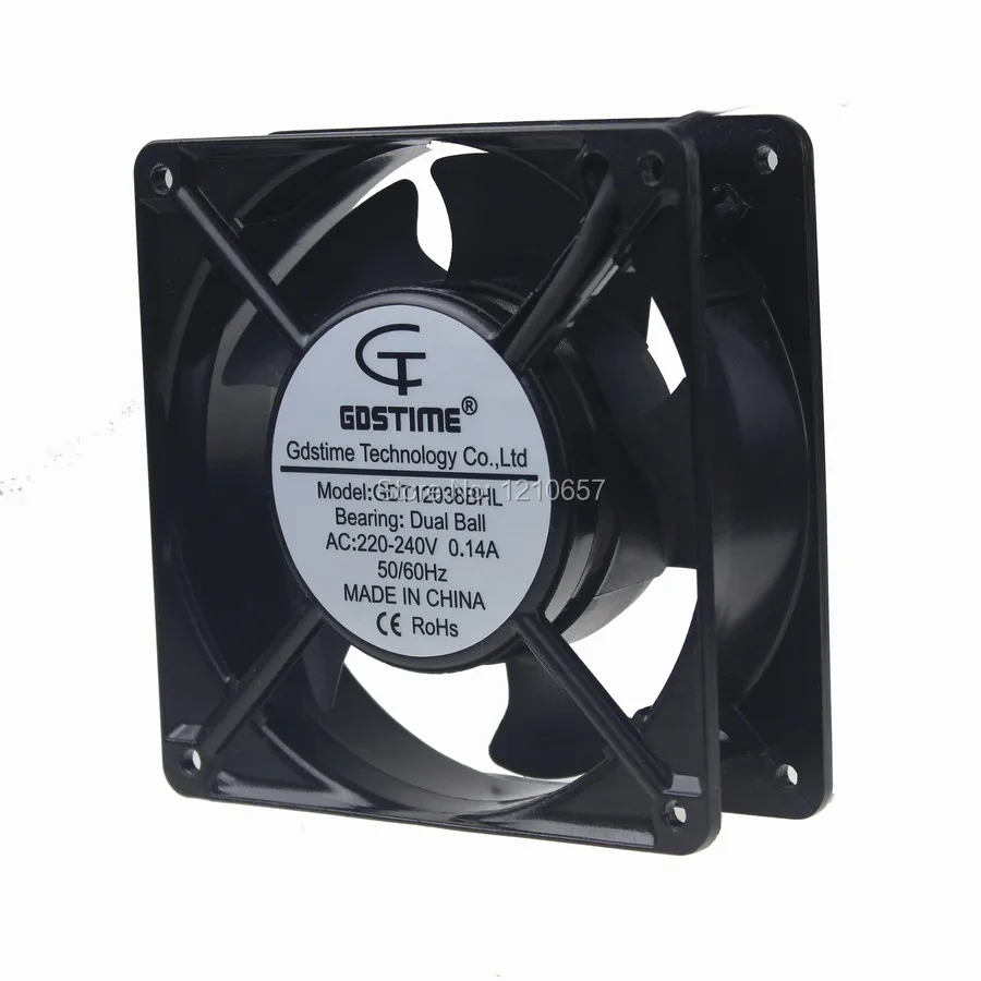 10 piees lot Gdstime 220V 240V 12CM 120MM x 38MM Ball Metal Industrial Cooling Cooler Ventilation Fan