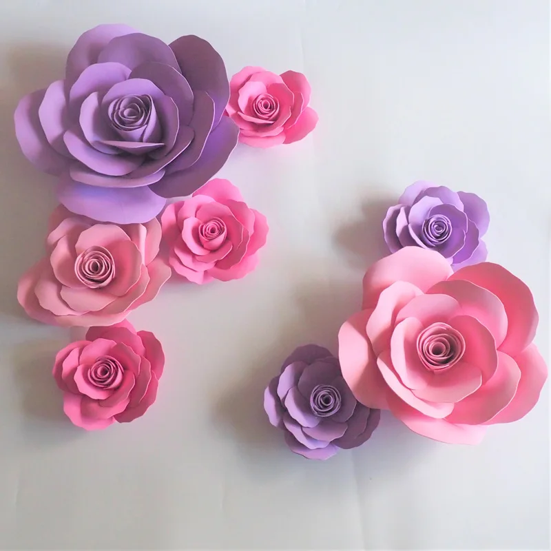 

2018 Unique Large Foam Paper Flowers 8PCS Foam Roses For Wedding & Event Backdrop Decor Baby Nursery Windows Display