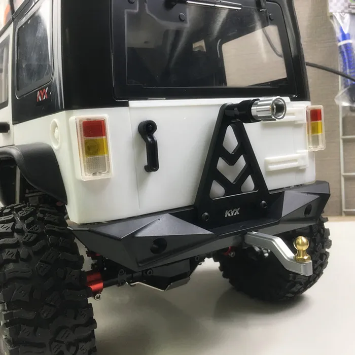 

KYX Alloy Rear Bumper With Spare Tire Rack for 1/10 Crawler Wrangler Scx10-II 90046