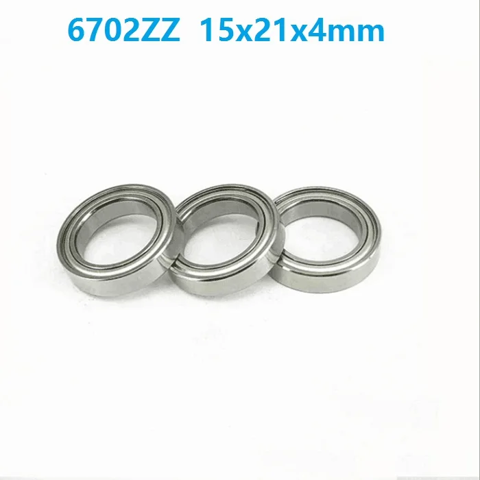 100pcs/lot 6702ZZ 6702 ZZ 15x21x4 mm Bearing Shielded Thin Section Deep Groove Ball Bearing 15*21*4mm 6702Z