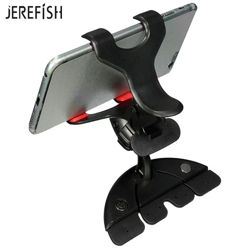 JEREFISH Universal Smartphone Car Holder CD Slot Air Vent Car Mount Holder for Grip Cellphone for iPhone 7 6 Plus 5 Samsung