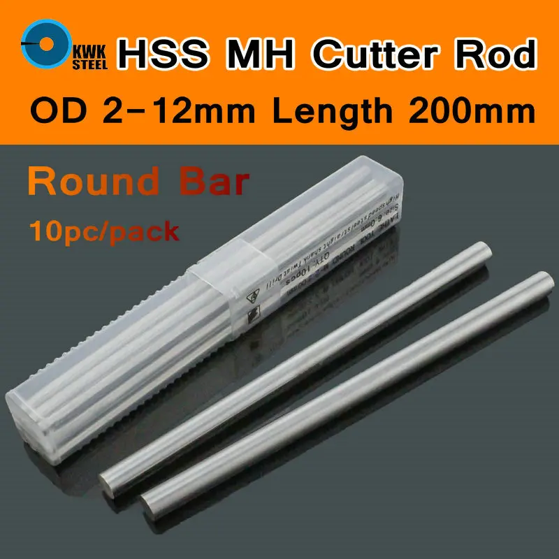 

MH HSS Steel HRC63 to HRC65 High-strength Steel Rod Steel Straight Shank Twist Drill HSS Drill Bit Bits Round Bar 10pc/p 200mm