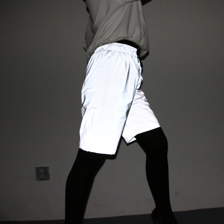 New 2025 Summer Fashion Men Women Night Light Reflective Shorts Hip Hop Shiny Blink Short Pants For Couples M-3XL