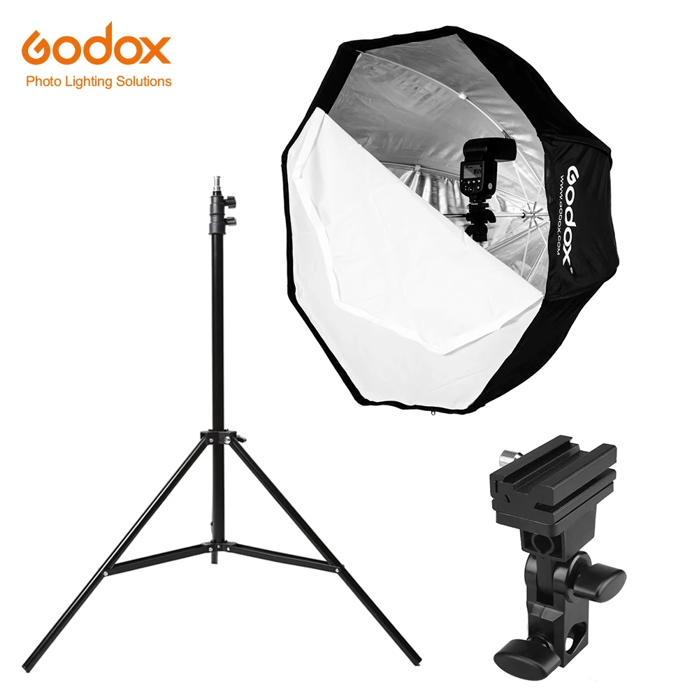 

Godox 31.5In 80cm Octagon Umbrella Softbox With 200cm Light Stand Tripod Umbrella Hot Shoe Bracket Kit For Photo Speedlite Flash