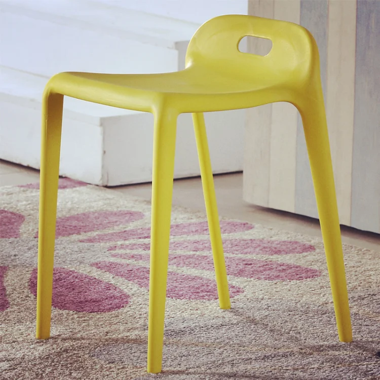 The pony chair.. Plastic stool. Stool can be stacked in shoes