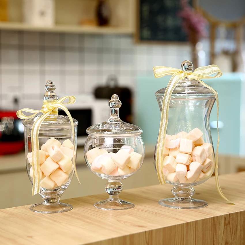 

Transparent Glass Bottle for Kitchen Storage, Food Container, Biscuit, Home Decorative Accessories, High Quality