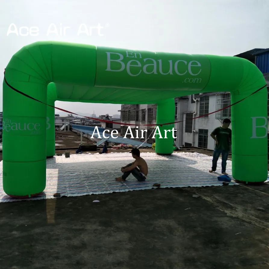 Equipo de exhibición verde de 3m H, refugio inflable ACE TUNNEL, tienda de campaña, cubierta de coche, refugio para exposición con 4 patas para Francia