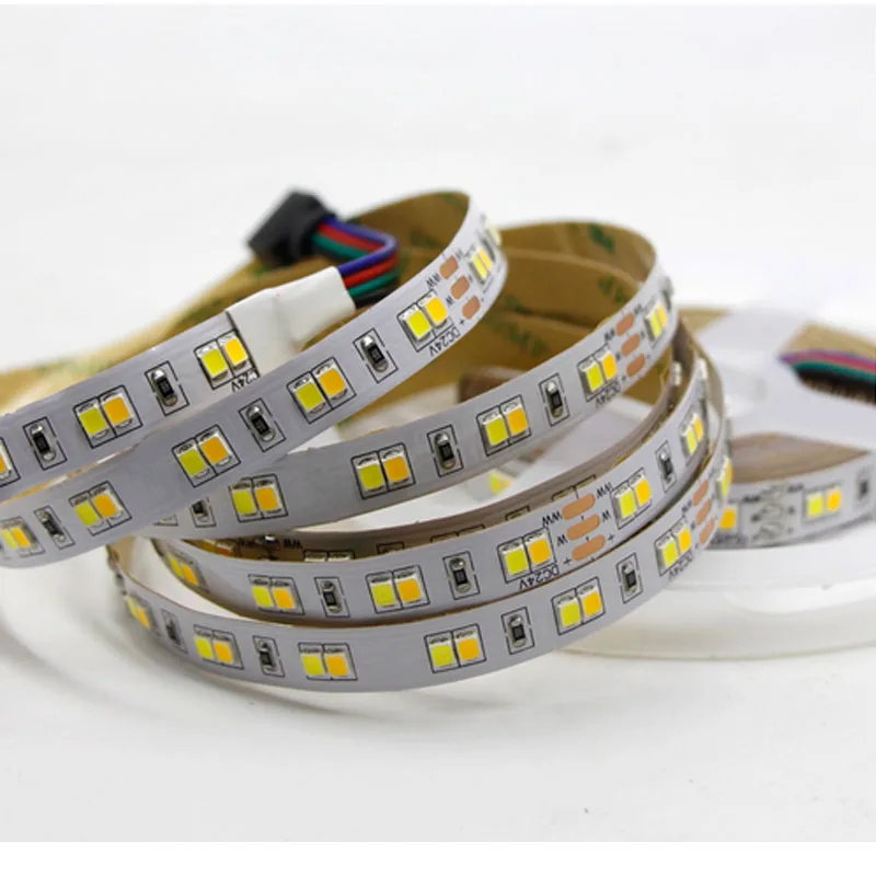 

5M 10M Dual Color CRI 95 SMD2835 CCT Dimmable LED Strip Light 24V DC WW CW Color Temperature Adjustable Flexible LED Tape Ribbon