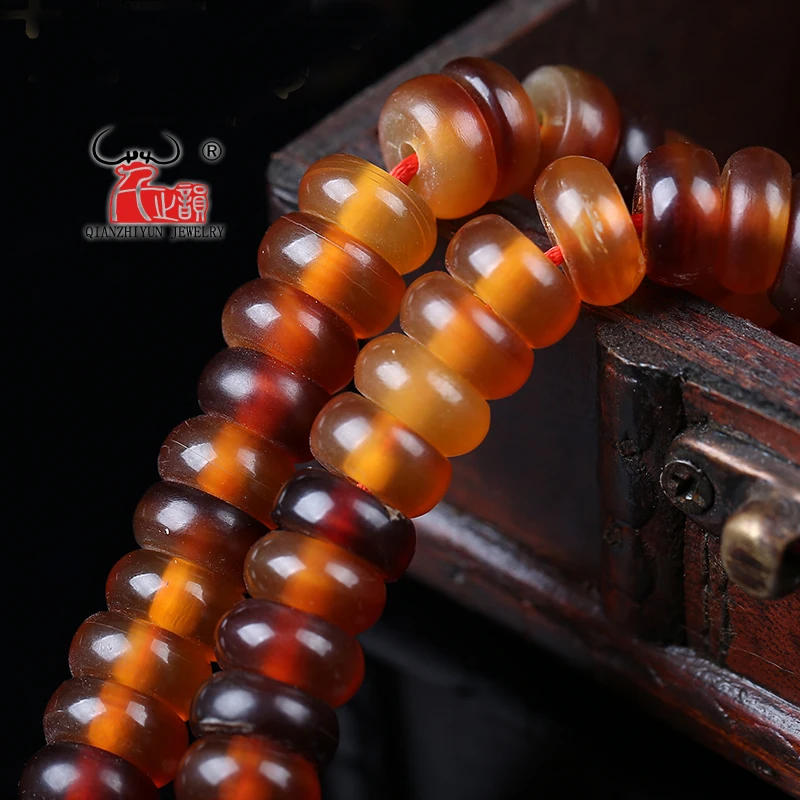 20PCS Natural Tibetan flower horn beads bracelet accessories DIY gasket beads. Hole 1.5mm