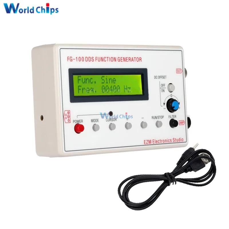 1HZ-500KHZ DDS Functional Signal Generator Sine Triangle Square Frequency Sawtooth Wave Waveform 1602 LCD Display