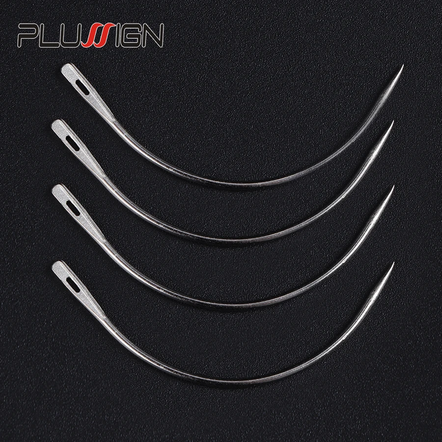 C Type Curved Needles Nickel-Plated Steel Hand Sewing Needles Durable Not Easy To Get Rusty Pro Accessories For Wig Making 1Pack