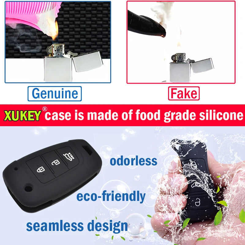 AX 3 Button For VW Touareg Silicone Remote Key Case Fob Shell Cover Skin Holder 2010 - 2018