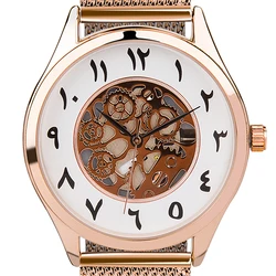 Urdu Montre Arabic Watches Women Men Japanese Movement Arabian Number Face Muslim Islam Wristwatch Clocks Arabe Hours Islamic