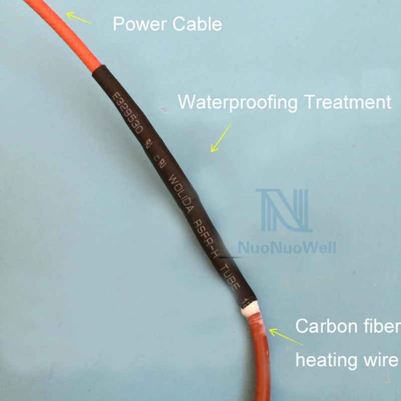220V 5M/10M/15M Silica gel Heating Cable Greenhouse Temperature Control Underfloor Breed Carbon Fiber Heating Wire