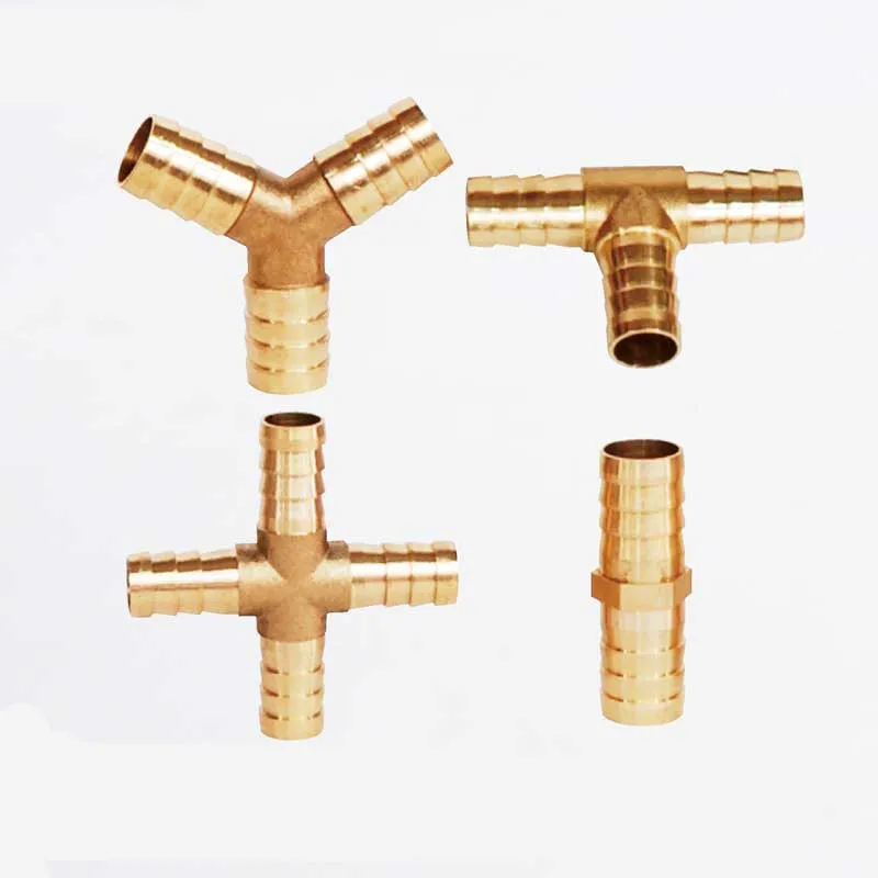 Brass Barb Pipe Fitting 2 3 4 way brass connector For 4mm 5mm 6mm 8mm 10mm 12mm 16mm 19mm hose copper Pagoda Water Tube Fittings