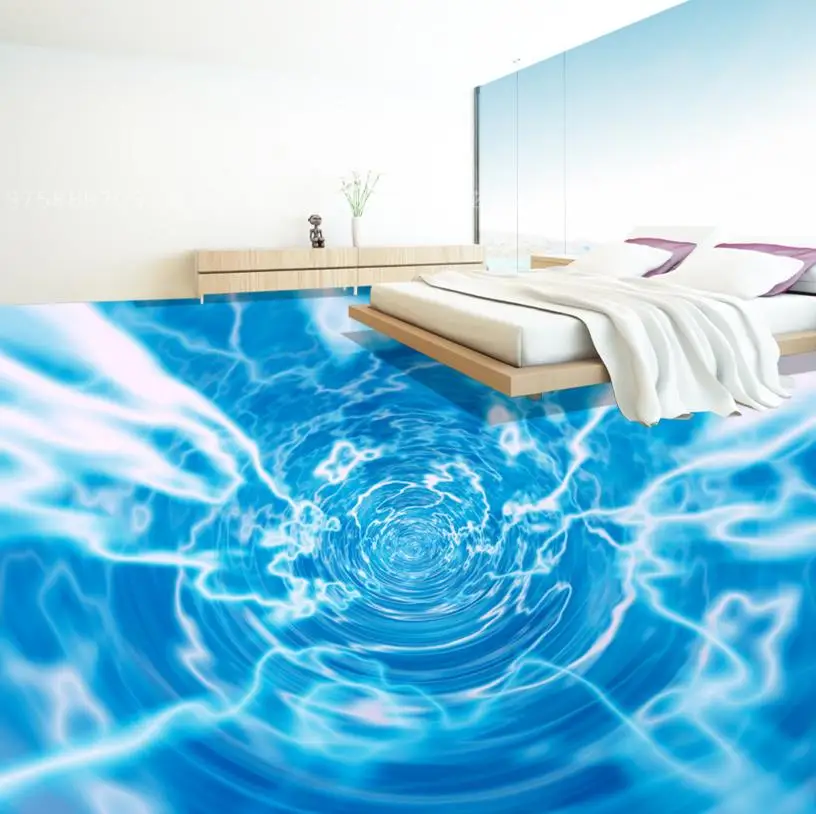 3D floor wallpaper ocean theme creative 3d floor pvc waterproof self-adhesive for kitchen bathroom