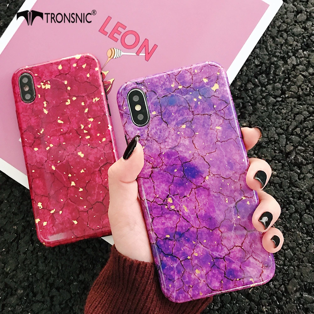 TRONSNIC Glitter Phone Case voor iPhone X XS MAX XR Groen Paars Case voor iPhone 6S 6 7 8 plus Goudfolie Rode Luxe Cover Mode