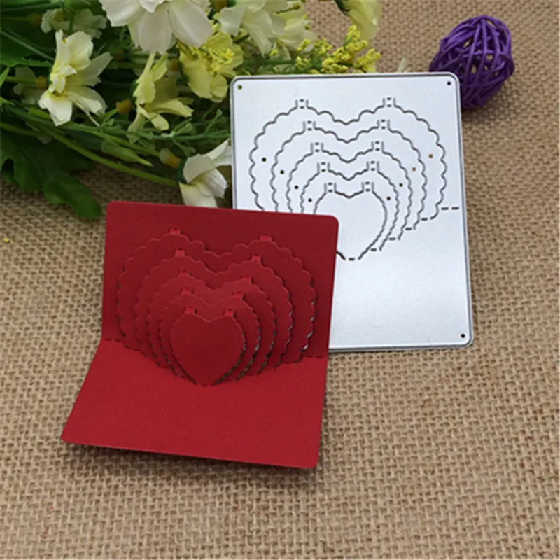 3D stereo concentric sweet heart Metal Cutting Dies Stencil Scrapbooking Photo Album Card Paper Embossing Craft DIY