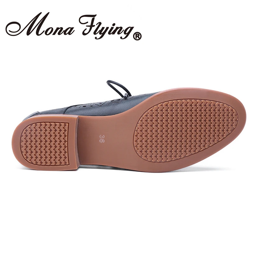 Mona Flying Oxford brogue in vera pelle da donna Derby Comfort Scarpe casual fatte a mano Scarpe stringate floreali per donna A068-302