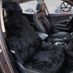 KAWOSEN 100% Natural Fur Australian Sheepskin Car Seat Covers, Universal Wool Car Seat Cushion,Winter Warm Car Seat Cover SWSC02