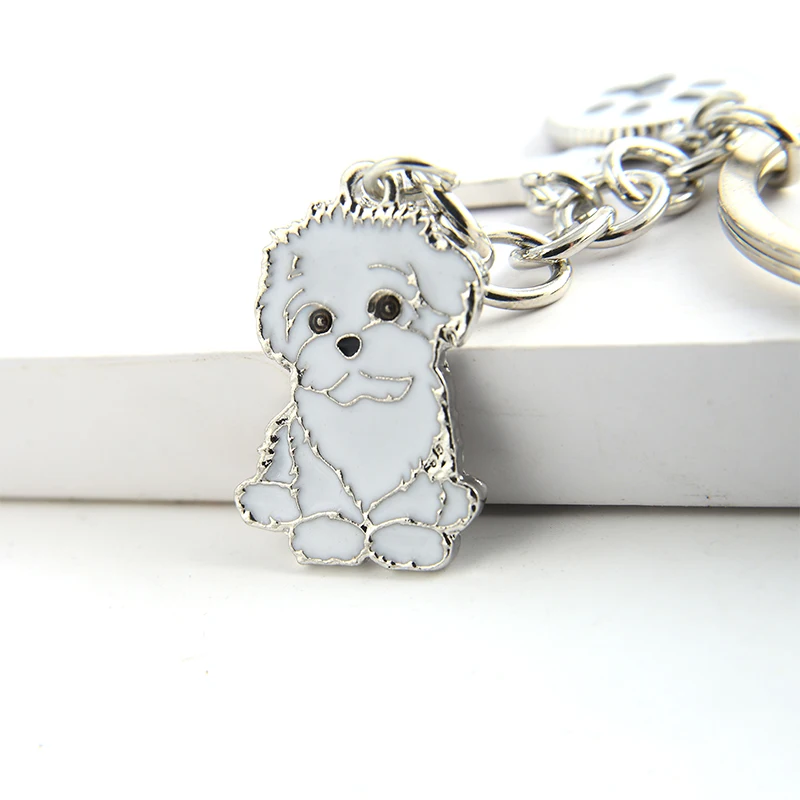 Shih Tzu pendant key chains for women girls men metal alloy pet dog bag charm car keychain key ring holder fashion gifts