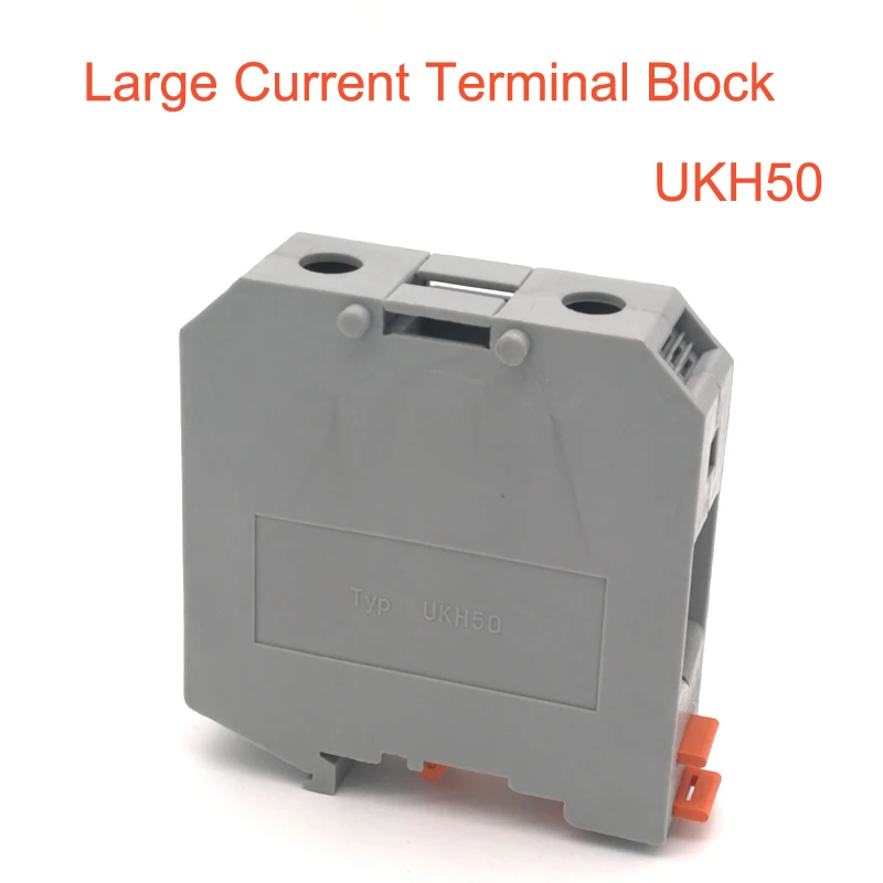 

10Pcs UKH-50 Large Current Din Rail Terminal Block Screw Type Electrical Wire Cable Bornier Connector UKH50 Morsettiera 150A