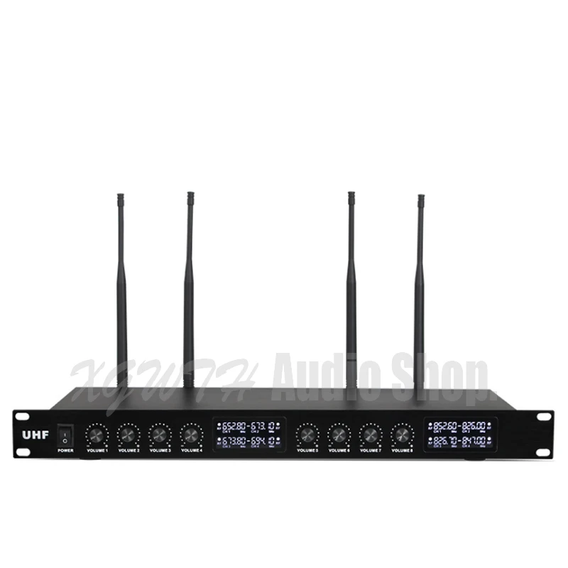 Audio 8 Desktop Wireless Digital Gooseneck Conference Meeting Room Radio Microphone System 8 Table Mic Unit Profession