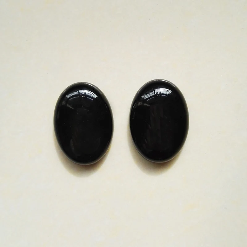 Wholesale 25mmx18mm Natural black onyx stone Oval CAB CABOCHON stone beads teardrop 12pcs/lot Free shipping