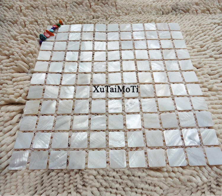 11PCS white 25mm square shell mosaic tile mother of pearl hotel spa wallpaper kitchen backsplash bathroom tile home improvement