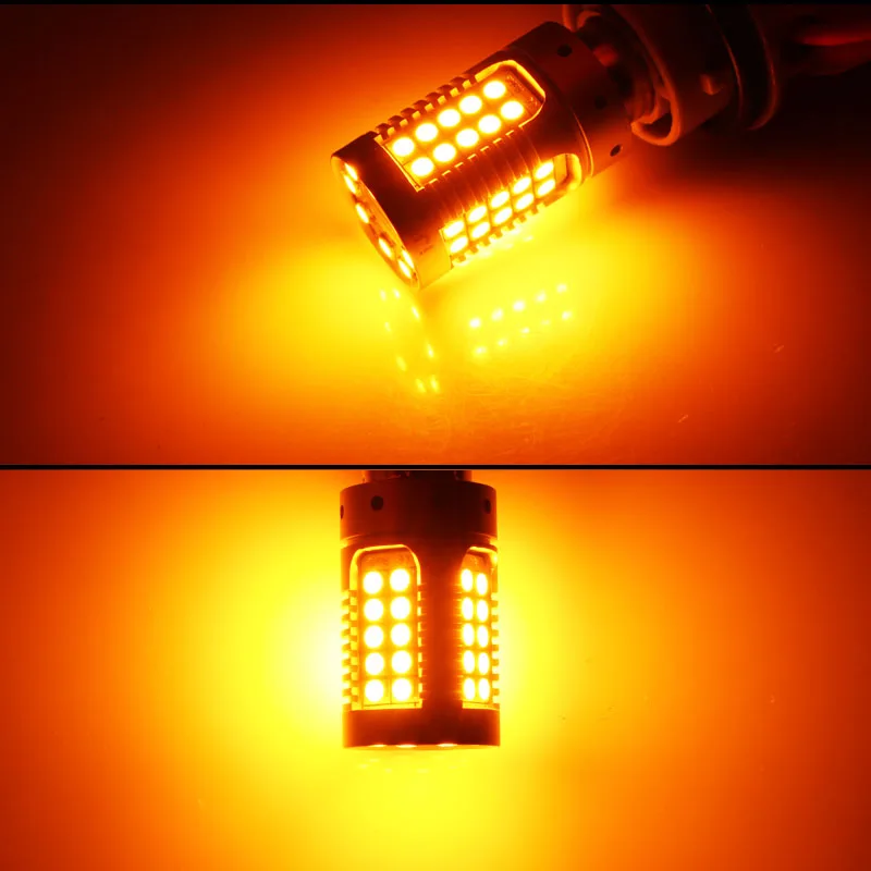 (4) Canbus No Hyper Flash Amber Yellow 7440 W21W WY21W T20 LED Replacement Bulbs For Car Auto Front or Rear Turn Signal Lights