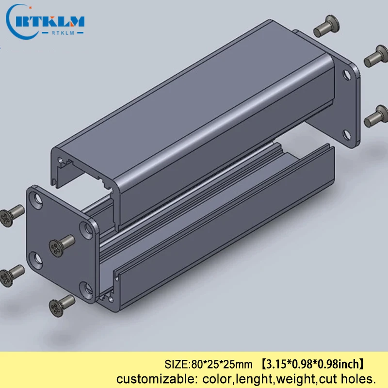 Aluminum electric box diy instrument case small aluminum box for electronic project 80*25*25mm junction box industry enclosure