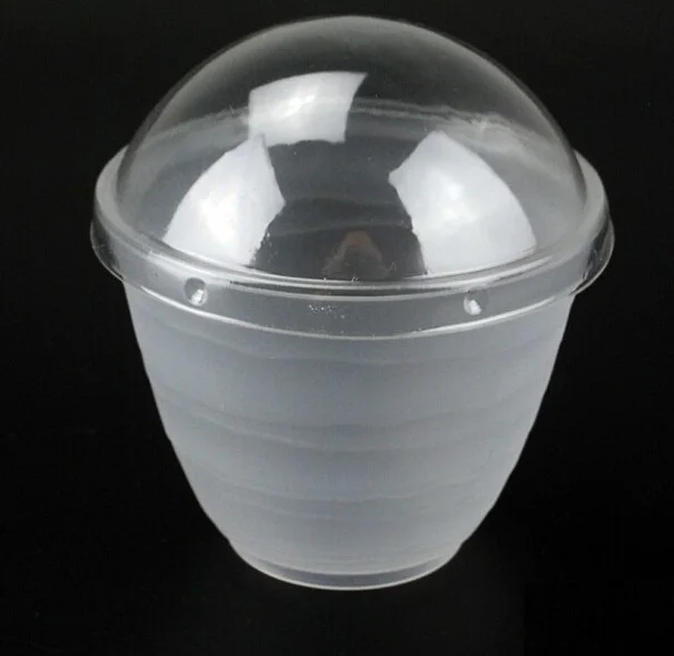 

50pcs Clear Creative Pot Yogurt Mousse Dessert Cupcake Box Ice Cream Pudding Cups plastic packaging With Dome Lids