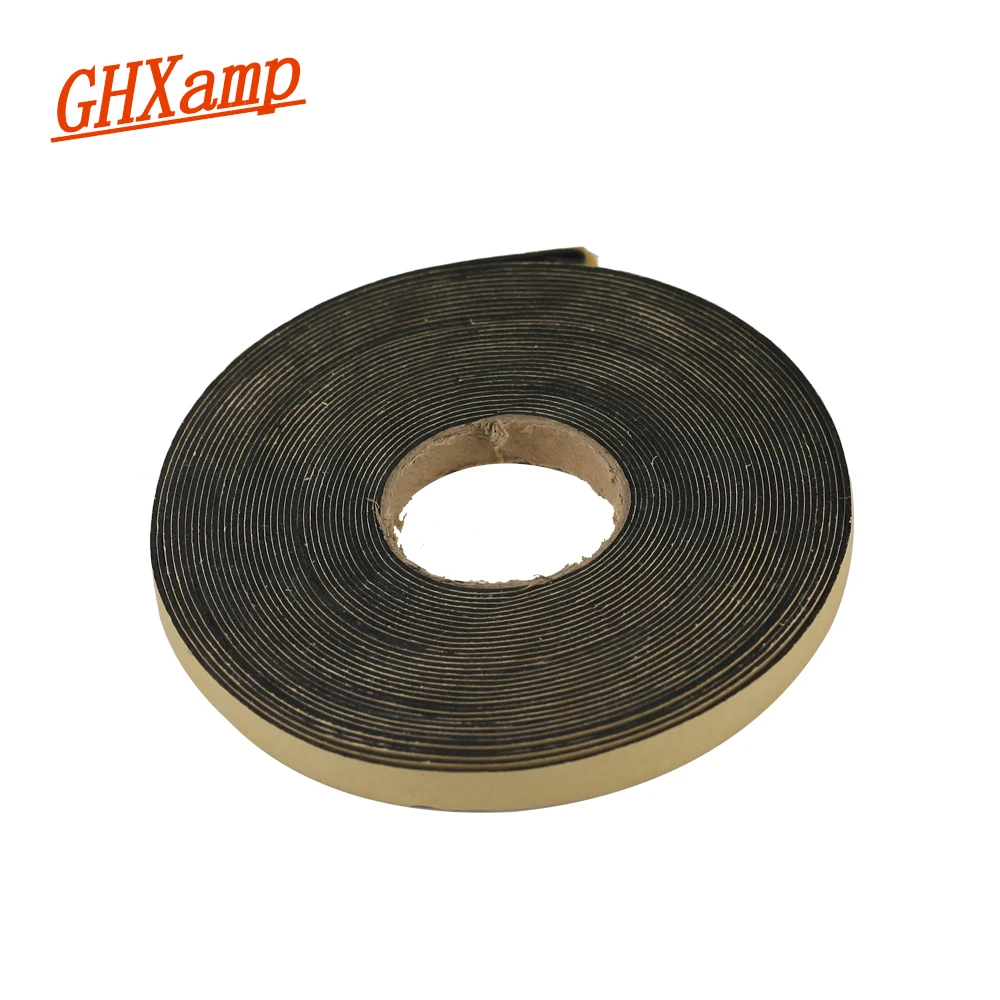 Ghxamp 2 Meter 10*1 Mm EVA Speaker Perbaikan Sealing Strip Loudspeaker Hitam Satu Sisi Plastik Shockproof Absorber gasket Seal