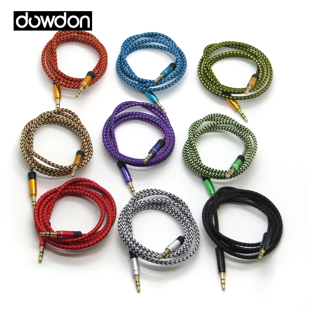 9 Colors 100CM Aux Auido Cable Fabric Braided 3.5MM Extension Cable