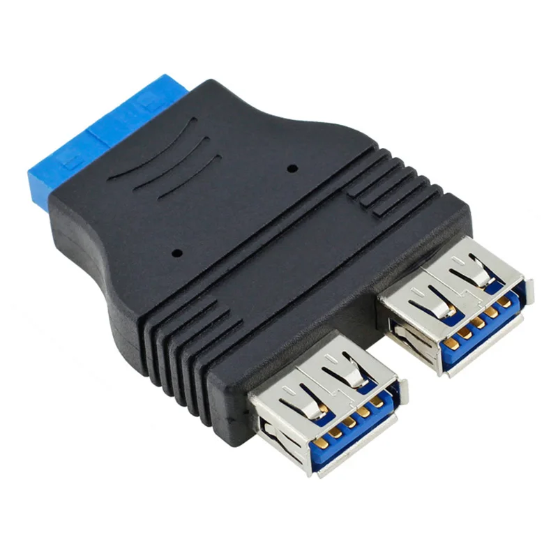 Dual Port USB 3.0 to Motherboard Mainboard Internal 20pin Header Adapter,20-pins to 2 X USB A Female