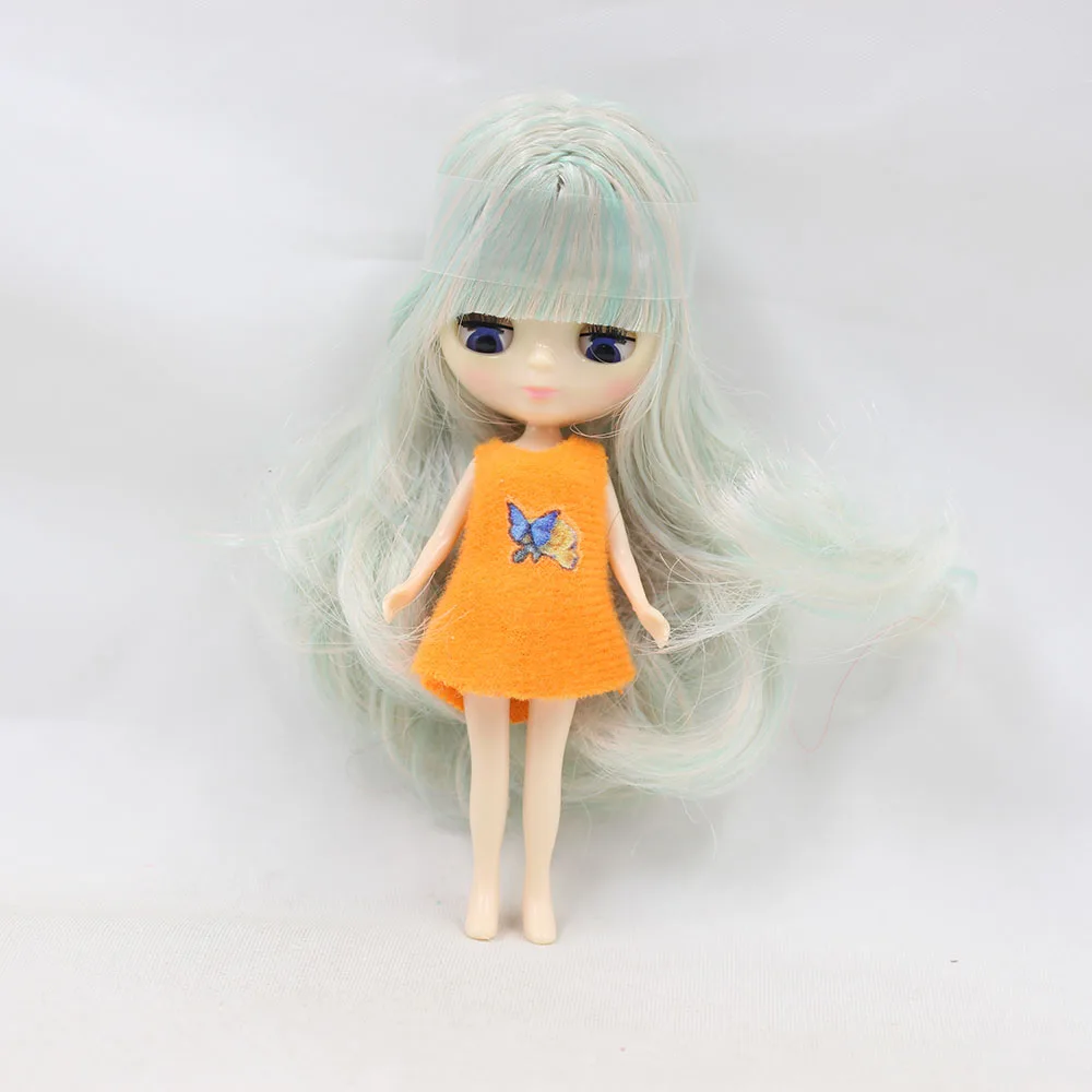 DBS Mini blyth doll colourful bangs hairs nude factory doll Suitable for diy change makeup 11cm fashion girl toys
