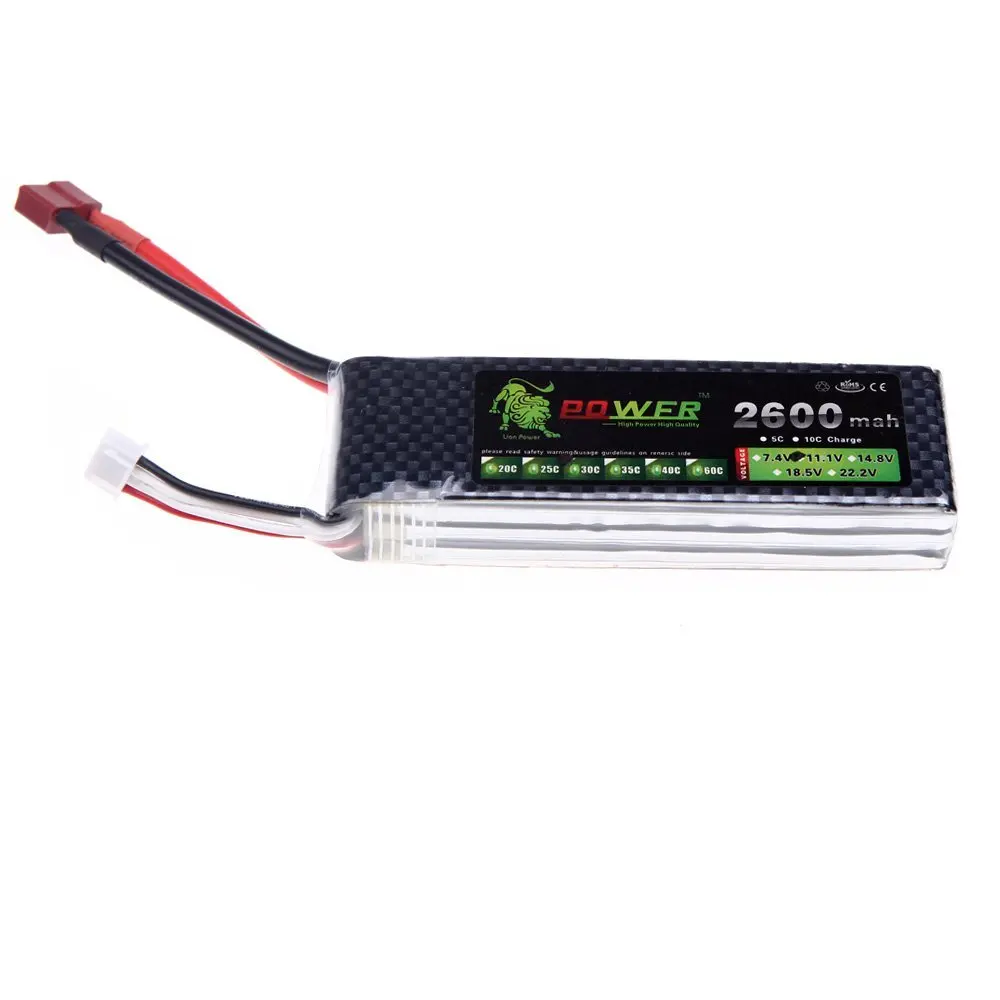 11.1V 2600Mah 30C MAX 45C Lion Power Lipo Battery With T Plug for RC Car Airplane Align TREX 450 Helicopter Part