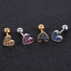 1 piece Heart Shaped Mini Earrings for Women Medical  Stainless steel Prevent Allergy Stud Earrings Party Mini Jewelry