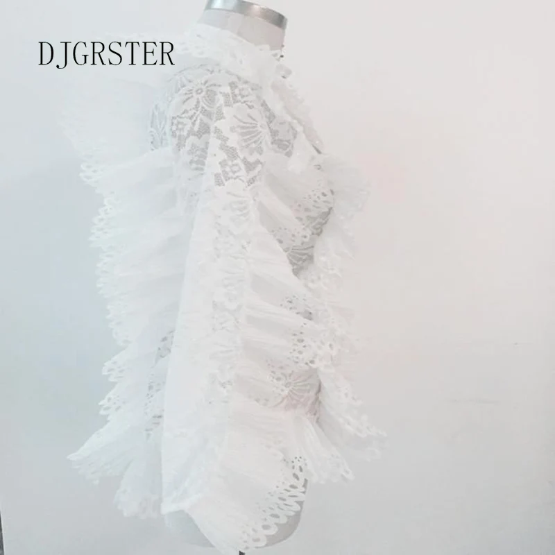 DJGRSTER Hot sell lace perspective Dance Costume Lady Women Sexy Nightclub Singer Jazz Hip Hop Dance Costumes Beyonce Bodysuit