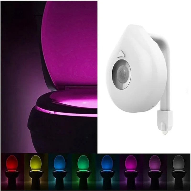 Coquimbo 16 Colors Motion Sensor Toilet Light Battery Operated Backlight For Toilet Bowl Fit For Any Toilet Bathroom Night Light