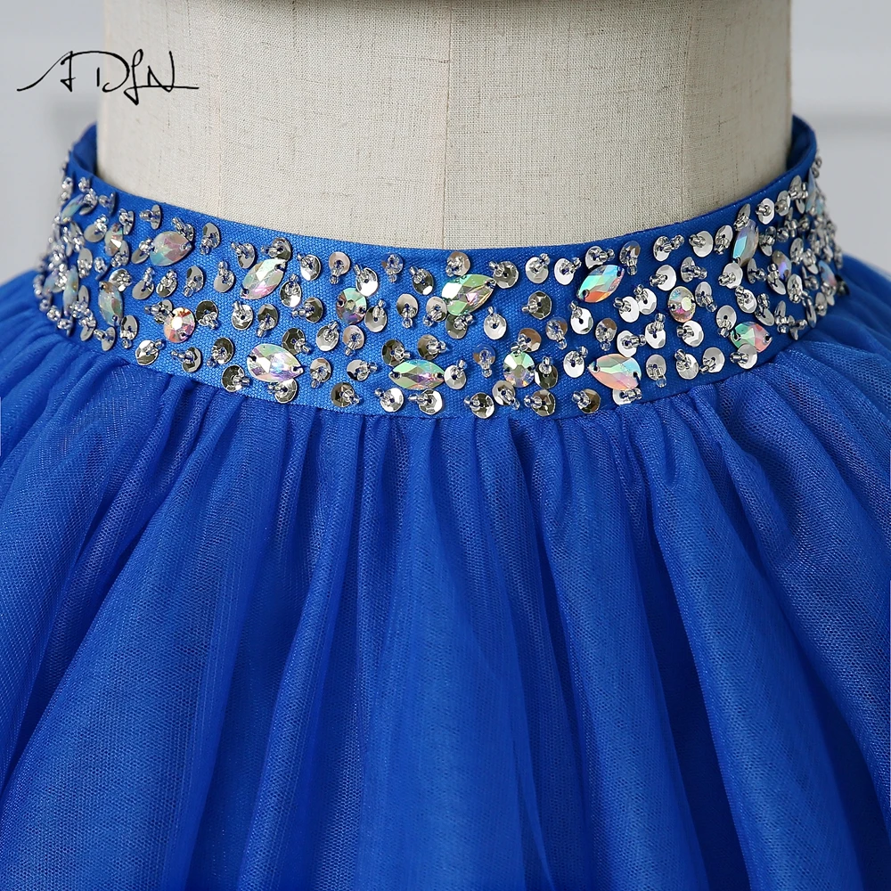 ADLN Royal Blue Abiti Stile Quinceanera Con Il cristallo A Due Pezzi Masquerade Abito Delicato In Rilievo Vestito Da Promenade Dolce 16 vestito Debuttante