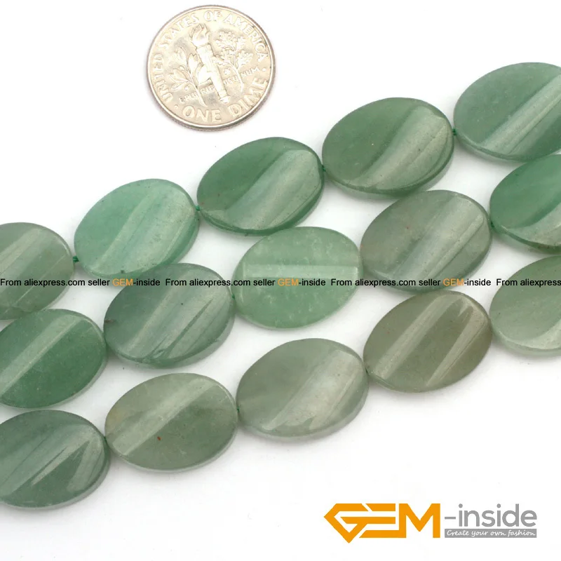 13x18mm & 18x25mm Flat Olivary Oval Twist Aventurine Jad Beads natural jad beads DIY loose beads for jewelry making Strand 15\