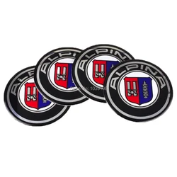 4 x Car Styling 3D Metal Chrome Aluminium Alloy Wheel Center Cap Stickers Wheel Hub Cap Decals Emblems Badges for Alpina