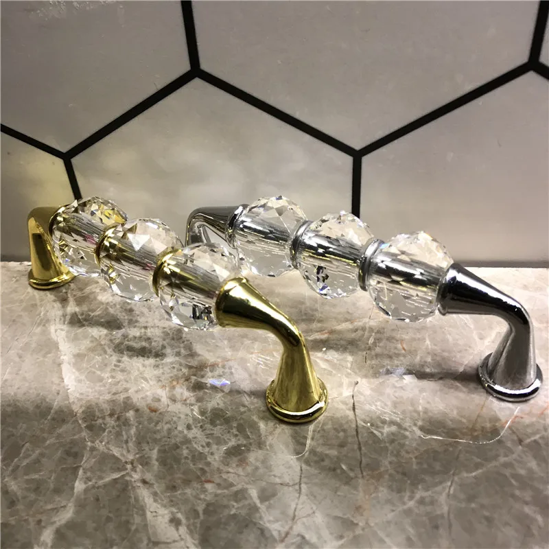 Lch Topkwaliteit Kristal Kralen Goud Chroom Handvat Gat Afstand 99Mm Keuken Zilveren Kast Knop Dressoir Kast